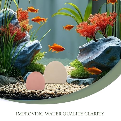 Beaupretty 4pcs Aquarium Landscaping Gravel Stones Medium Pink Blue, Large Yellow Green Decorative Pebbles for Fish Tanks, Terrariums, Water Plant Decoration