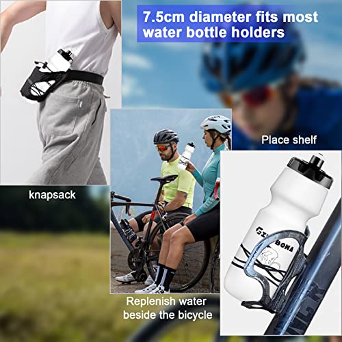 Bike Water Bottles 750ml Bicycle Mtb Road Mountain Bottle, Squeeze, Bpa Free Reusable Bike/Outdoors/Sports/Cycling/Running Water Container, 24 Ounce Volume, 2 Pack White - color: White 2 pack