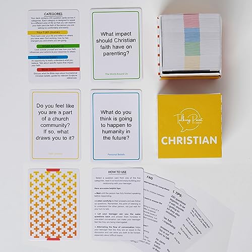200 Conversation Cards for Christians Game - Explore Your Faith and Have Fun on Family Game Night, Bible Study or Youth Groups - Perfect for Church Groups, Couples Night, Easter Gifts