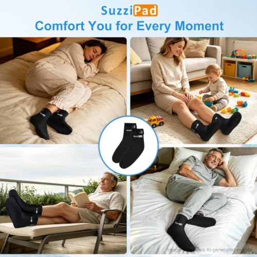 SuzziPad Cold Therapy Socks, Adjustable Ankle Ice Pack Wrap for Chemo, L | Burning Relief Reusable Foot Ice Pack Wrap for Plantar Fasciitis, Arthritis, Achilles Tendonitis, Swelling, Tired & Achy Feet - size: L