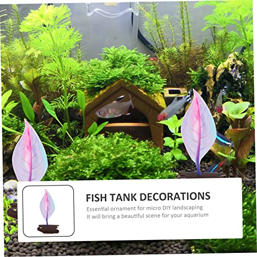 Silicone Aquarium Plants Fish Tank Accessories Artificial Kelp Ornaments Aquarium Ornament Fish Tank Plant Hammock Simulated Aquatic Plant Suction Cup Betta Leaf Betta Fish Decorate