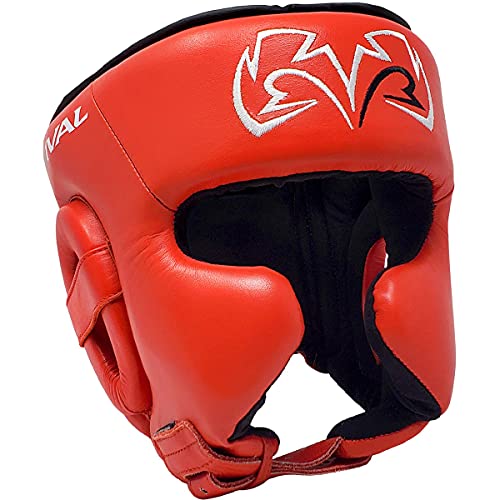 RIVAL Boxing RHG2 Hybrid Headgear - Ultra-Thin, Super-Sleek Design, Compact Training Style with Cheek Guards - color: Red, size: Large