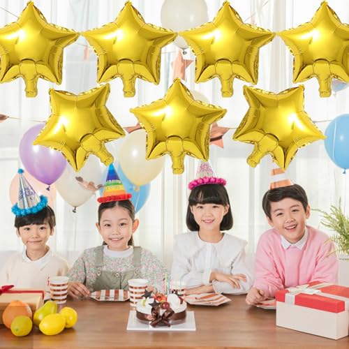 Gold Star Balloons,50 Pieces 10" Star Balloons,Gold Foil Star Balloon - color: Gold Star 10 Inch