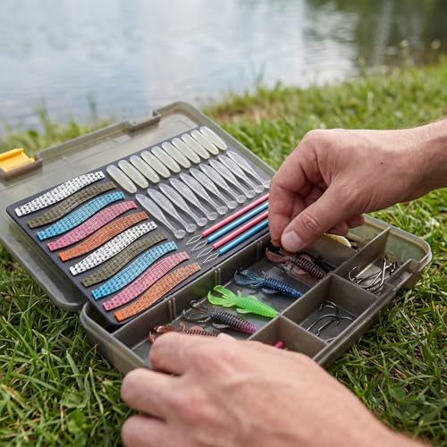 Hikary Fishing Lure DIY Kit Making Kit,Dice Baits for Bass Fishing | Skirt Threader Tool Freshwater Gift for Men Women
