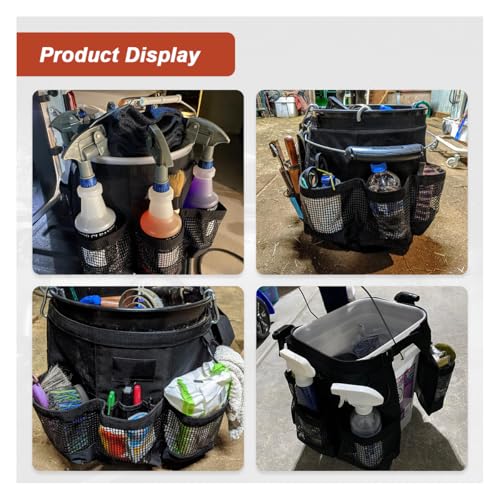 5 Gallon Bucket Tool Organizer Bag with Mesh Storage Pockets | Multi-Purpose Car Bucket Wash Tool, Universal Vehicle Cleaning Supplies Accessories for Home, Gardening, Fishing
