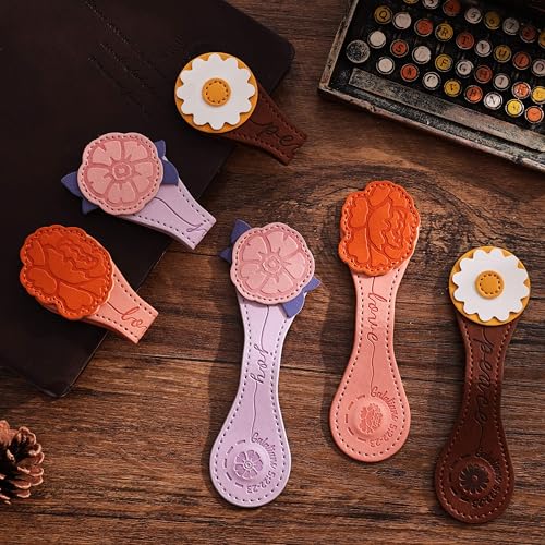 3 PCS Fruit of Spirit Magnetic Leather Bookmarks, Floral Patterns (Love Joy Peace) of Galatians, Bible-Inspired Page Markers, Double-Sided Clips, Gift for Book Lovers, Students, Book Accessories - style: Love Joy Peace