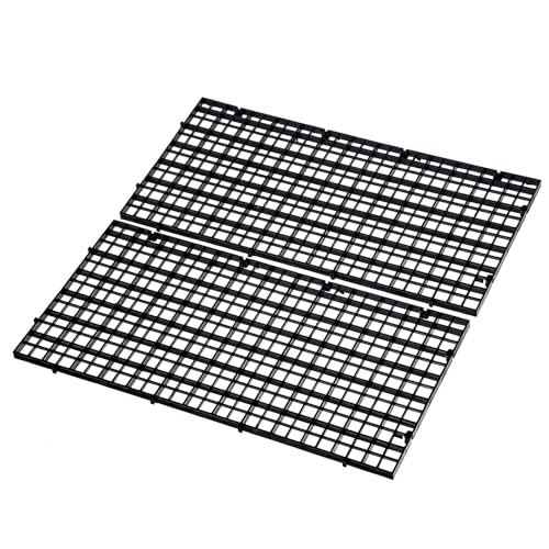 2PCS Fish Tank Divider Aquarium Plastic Grid Divider Tray Plastic Egg Crate Grid Isolation Board Partition Bottom Black Filter Tray (30 x 15cm)