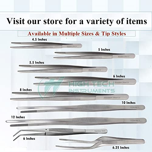 Reptile Feeding Tongs Straight Aquarium Tweezers Anti-Rust Thickened Stainless Steel Forceps, for Terrarium, Fish Tank, Snakes/Lizards/Gecko, Planting By HTI (6" Straight) - size: 6" Straight