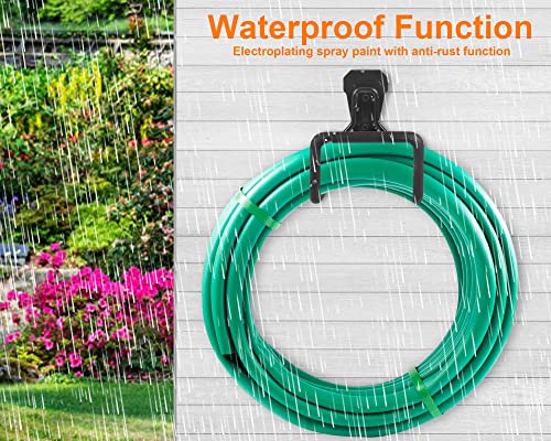 Heavy Duty Hose Hanger Garden Hose Storage Water Hose Holders for Outside | 2pcs Wall Mount Garden Hose Reel Hose Stand - color: 2pcs Black