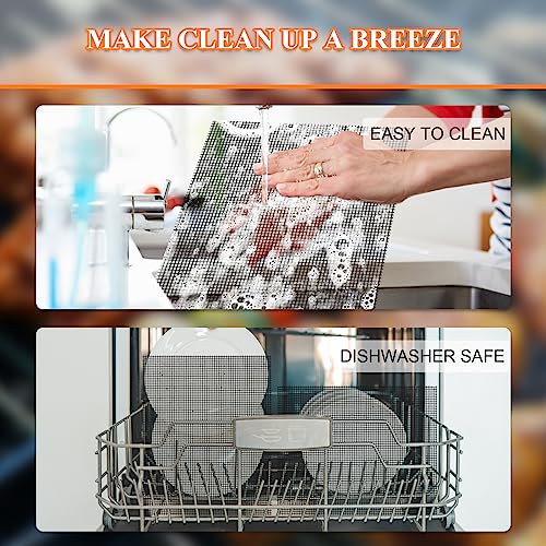 Grill Mesh Mat Set 5, Non Stick BBQ Grill Mats, Heavy Duty, Reusable | Easy to Clean-Dshwasher Safe, Mesh Grilling Mats for Charcoal, Pellet, Gas, Electric Grill, 15.75 x 13 inch