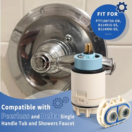 Dreyoo 1 Pack Pressure Balance Cartridge Compatible with RP70538/RP73625 | Single Function Shower Cartridge Compatible with Peerless/Delta Single Handle Tub/Showers Faucet (Check Valve Included)