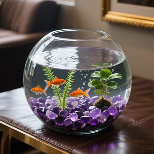 0.96LB Natural Amethyst Aquarium Gravel Vase Filler Crushed Crystal Quartz Succulent Rocks Fish Tank Decor Pebbles Bulk Polished Irregular Shaped - Amethyst - color: Amethyst