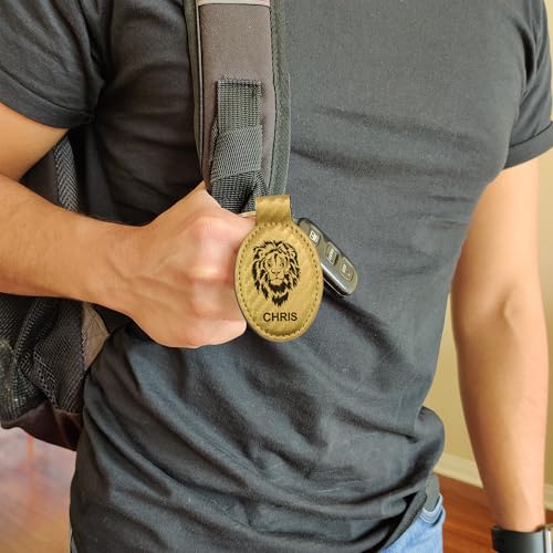 LaserGram Oval Keychain, Allah 1, Personalized Engraving Included (Carbon Fiber Gold) - color: Carbon Fiber Gold