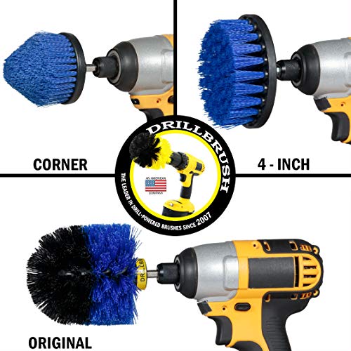 Drill Brush Aquatic Cleaning Brush Set - Cleans Boat Seats & Accessories | Fish Tank Accessories - Aquarium Scrubbing Kit - Swimming Pool Brushes - Pool Cleaning Household Set - Fish Tank Cleaner - color: Blue