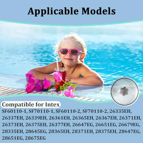 Pool Leaf Trap Cover Lid with O-Ring and Valve Kit for Intex, Replacement Parts for 12 Inch Sand Filter Pumps, Compatible with SF15110, SF70110, SF60110