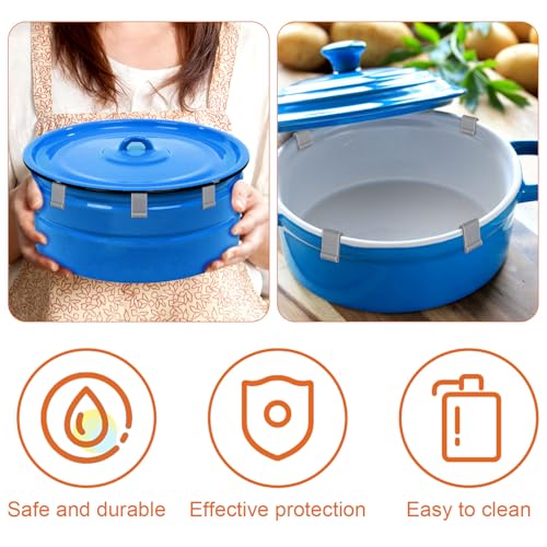 12pcs Silicone Dutch Oven Lid Clips - Flexible Bumper Non-Slip Pan Protectors (gray) - color: gray