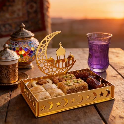 ANOTION EID Decorations for Home 2026 - Ramadan Serving Tray, Ramadan Table Decor, Islamic Ramadan Decor, Ramadan Gifts, Ramadan Mubarak Sign & Ramadan Table Décor, 1 Pack