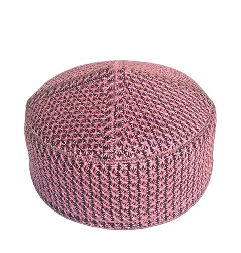Men's Unisex Muslim Men Prayer Cap Ramadaan Cap Eid Cap Handmade Kufis Namaz Hat Beanie - color: Pink, size: X-Large