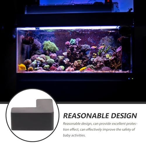 Toddmomy Silicone Corner Protectors for Fish Tank and Furniture, Impact-Resistant Edge Guards Soft Bumpers, Medium Black 6pcs, Safety Proofing for Aquarium and Pet Holders