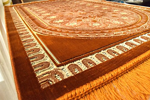 Velvet Turkish Prayer Rug - Ramadan Eid Sajadah, Namaz Mat, Design #3
