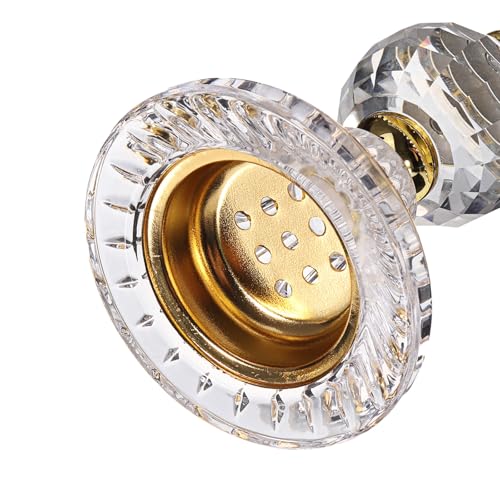 Luxury Crystal Incense Burner – Elegant Bakhoor & Frankincense Holder with Removable Gold Lid