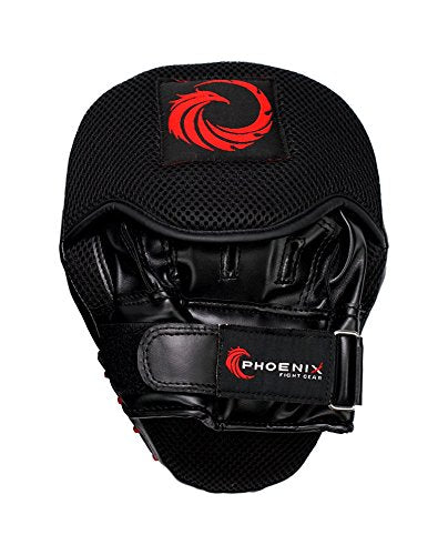 Impact Curved Hand Mitts, Leather Mitts for MMA, Kickboxing, Boxing, Muay Thai Punching Focus Mitts, Hand Target Pads for Kids, Men & Women (Pair)