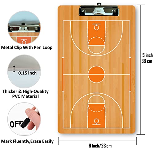Basketball Clipboard Dry Erase for Coach,Basketball Coaches Clipboard,Clipboard for Coaches,Dry Erase Double-Sided Basketball Clipboard for Coaching - color: Basketball-3