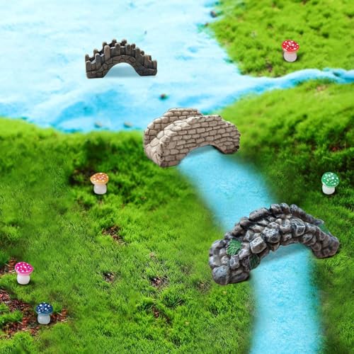 Miniature Bridge, Miniature Garden Accessories Set, DIY Landscape Bridge, Outdoor Fairy Garden Miniatures, Terrariums, Model Train Scenes