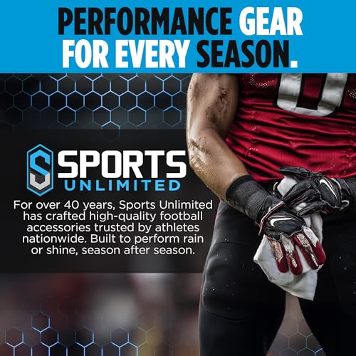 Sports Unlimited Xtra Soft Football Towel with Hook and Loop Closure to Clean Visor and Gloves - color: Black, 10 Pack