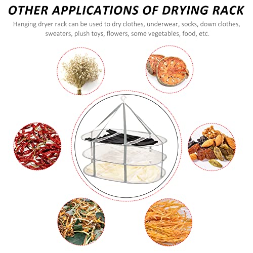 2 Pack 3-Tier Folding Mesh Clothes Hanging Dryer, Sweater Drying Rack, Large Laundry Drying Rack, Lay fold Flat Dry Hanger, Mesh Clothes Hanging Dryer - XL(3Tier)+XL(3Tier) - size: XL(3Tier)+XL(3Tier)