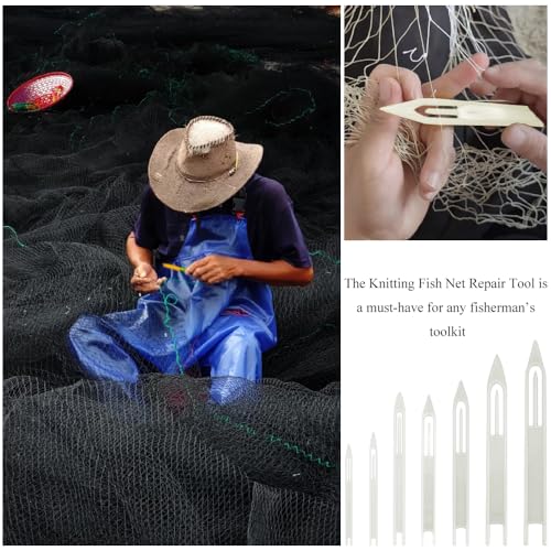 Fishing Netting Needle Shuttles Net Mending Needle Shuttles Set Fishing Net Sewing Needles Repair Line Kit Weaving Shuttle Netting Needles Plastic Portable Compact - color: White