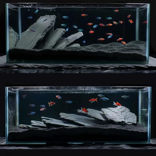 Unocho Natural Slate Stone Reptile Basking Platform Rock 10lb Fish Tank Rocks for Aquascaping Terrarium Decoration&Reptile Habitats Tortoise Enclosures(2-6 inches) - size: 10LB(2-6 inches)