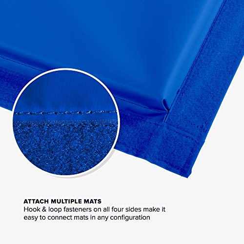 We Sell Mats Gymnastics Mat, Folding Tumbling Mat, Portable with Hook & Loop Fasteners - color: Blue, size: 4 ft x 8 ft x 1.5 in