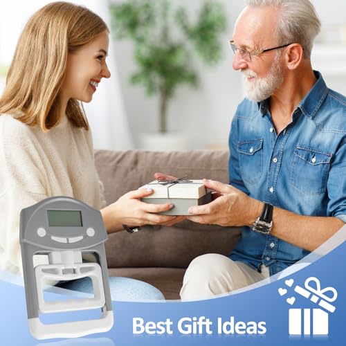 Hand Grip Strength Tester - 220lbs/100kg Digital Hand Dynamometer with High-Precision Strain Gauge, Electronic Handgrip Strength Testing Tool for Athletes, Seniors & Fitness Tracking - color: Grey