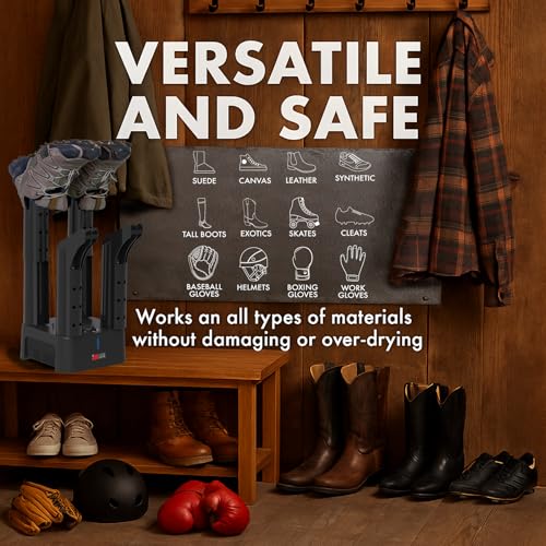 JobSite Boot Dryer - Mighty Dry with Heat Blower Fan - Fast Glove & Shoe Dryer - Helps Reduce Odor