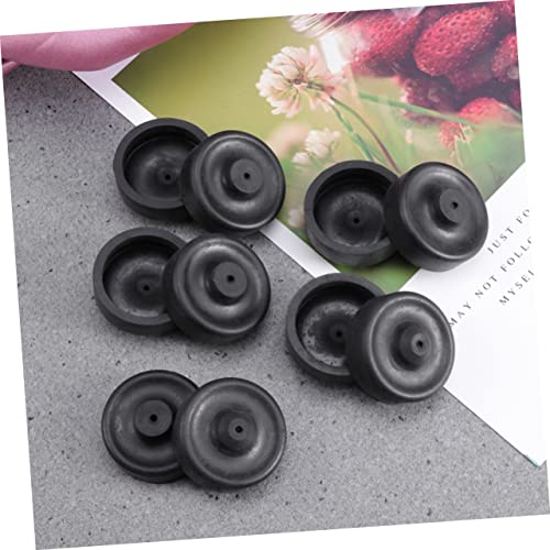 Happyyami 5pcs A5 Silicone Aquarium Oxygen Pump Membrane Replacement for Small Fish Tank Air Pump Accessories Black - size: 3.50X3.50X1.50CM