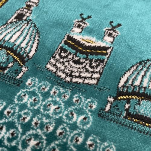 Modefa Islamic Turkish Velvet Prayer Rug Small Child Toddler Namaz Sajjadah Janamaz Kb (Teal) - color: Teal
