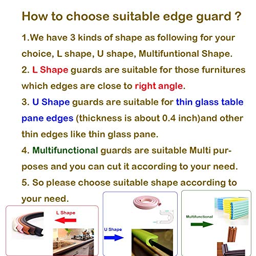 M2cbridge U Shape Furniture Table Edge Protectors Foam 6.5 Ft (Wood) - color: Wood