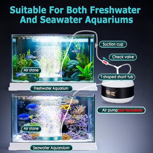hygger Aquarium Air Stone 3 Inch, Fish Tank Bubbler Stone, Air Bubble Aerator Oxygen Diffuser, Air Pump Accessories for Aquariums, Fish Tanks, Hydroponics and Ponds - size: 3 Inch