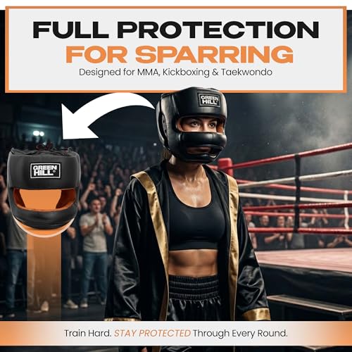 Boxing Headgear for Men and Women MMA Headgear Muay Thai Head Gear – Sparring Gear, Professional Training Headgear Head Guard Professional from Green Hill - size: Small