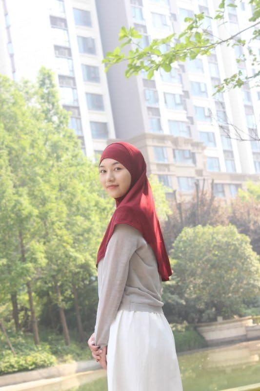 Women's Muslim Hijab Al-Amira Hijabs 2 Pieces with Tube Underscarf Cap Instant Soft Scarf - color: Navy Blue