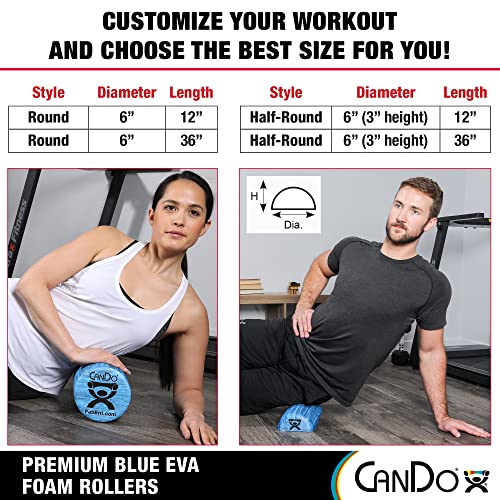 CanDo Blue Marble High Density EVA Foam Roller For Muscle Restoration, Massage Therapy, Sport Recovery, And Physical Therapy. 6" x 36", Round - size: 6" X 36", style: Round