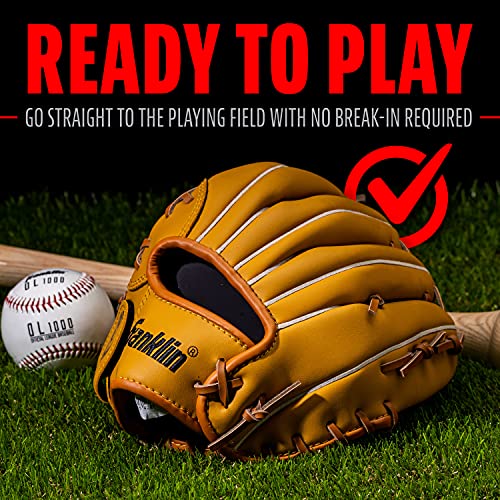 Franklin Sports Field Master Baseball + Softball Glove - Field Master Adult + Youth Baseball + Softball Mitt - Men's + Women's Gloves - color: Tan, style: 11" - I Web