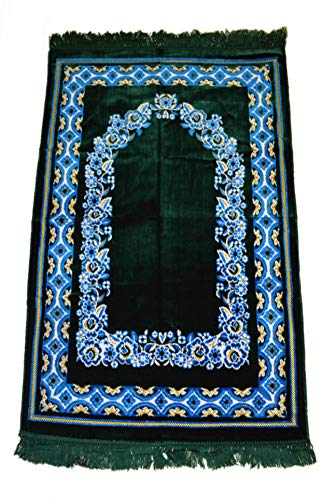 Islamic Prayer Rugs Made in Turkey with Fine Velvet (Green)