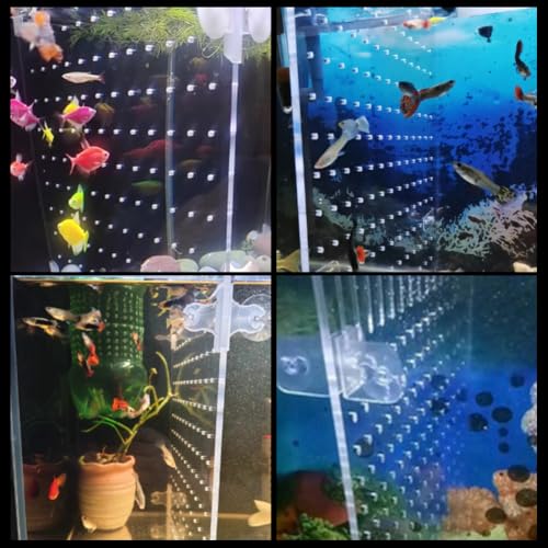 Aquarium Fish Tank Divider Acrylic Isolation Grid Board with Suction Cups Transparent Plate Baffle Cover Clear Fish Separator Inline Splitter Pump Tubing Connector Board 15.7x11.8x0.08 Inch