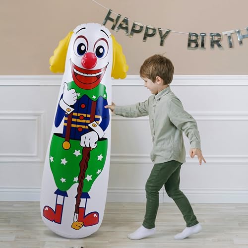 Jet Creations Inflatable Clown Punching Bag, 42" Tall