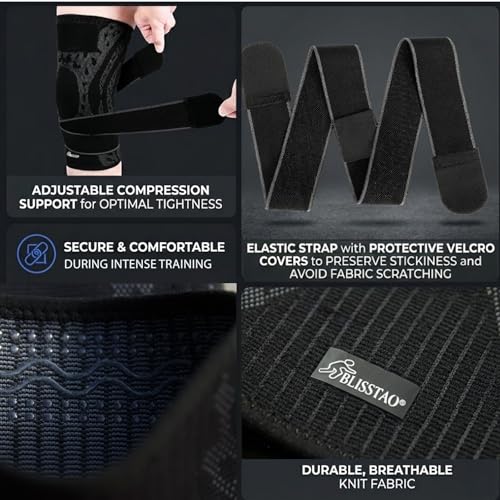 Wrestling Knee Pad, BJJ Knee Sleeve with Detachable Straps – Anti-Slip Compression Brace with Full Knee Cap Protection – for BJJ, Wrestling, Judo, MMA, Basketball, Tennis & Running Sports (Size M) - size: Medium