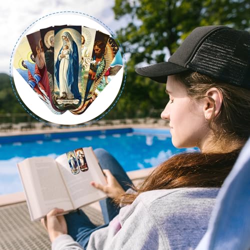 Wxiben Catholic Magnetic Bookmarks Gifts - 30 Pcs Christian Religious Book Mark Magnets Catholic Saints Magnetic Bookmark Jesus Virgin Mary Book Markers Page Clip for Women Men Sunday School Gift - style: Catholic