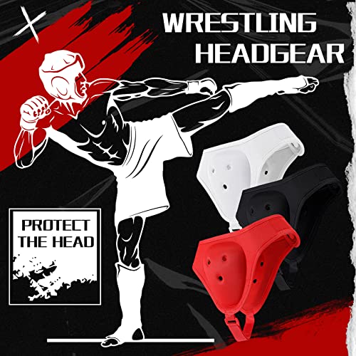Hoteam 3 Pcs Wrestling Soft Ear Guard Grappling Headgear Kids Wrestling Gear Protective Headgear for Kids Youth Adults Boys Girls MMA BJJ Jiu Jitsu, 3 Colors