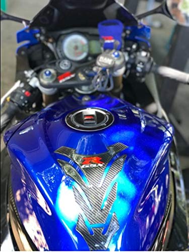 Real Carbon Gas Cap, Fuel Cap Decal, Tank Pad Stickers, Tank Protector for GSXR 600, 750, 1000 K6-K9 L1 2006-2017, 4Pcs Per Set